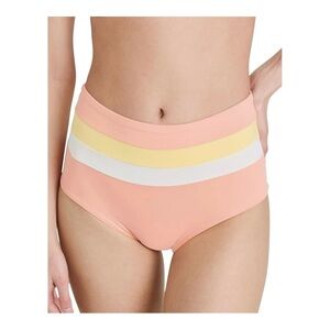 L*Space Portia Stripe Bikini Bottom - Cream/Lemon Drop/Tangy NWT